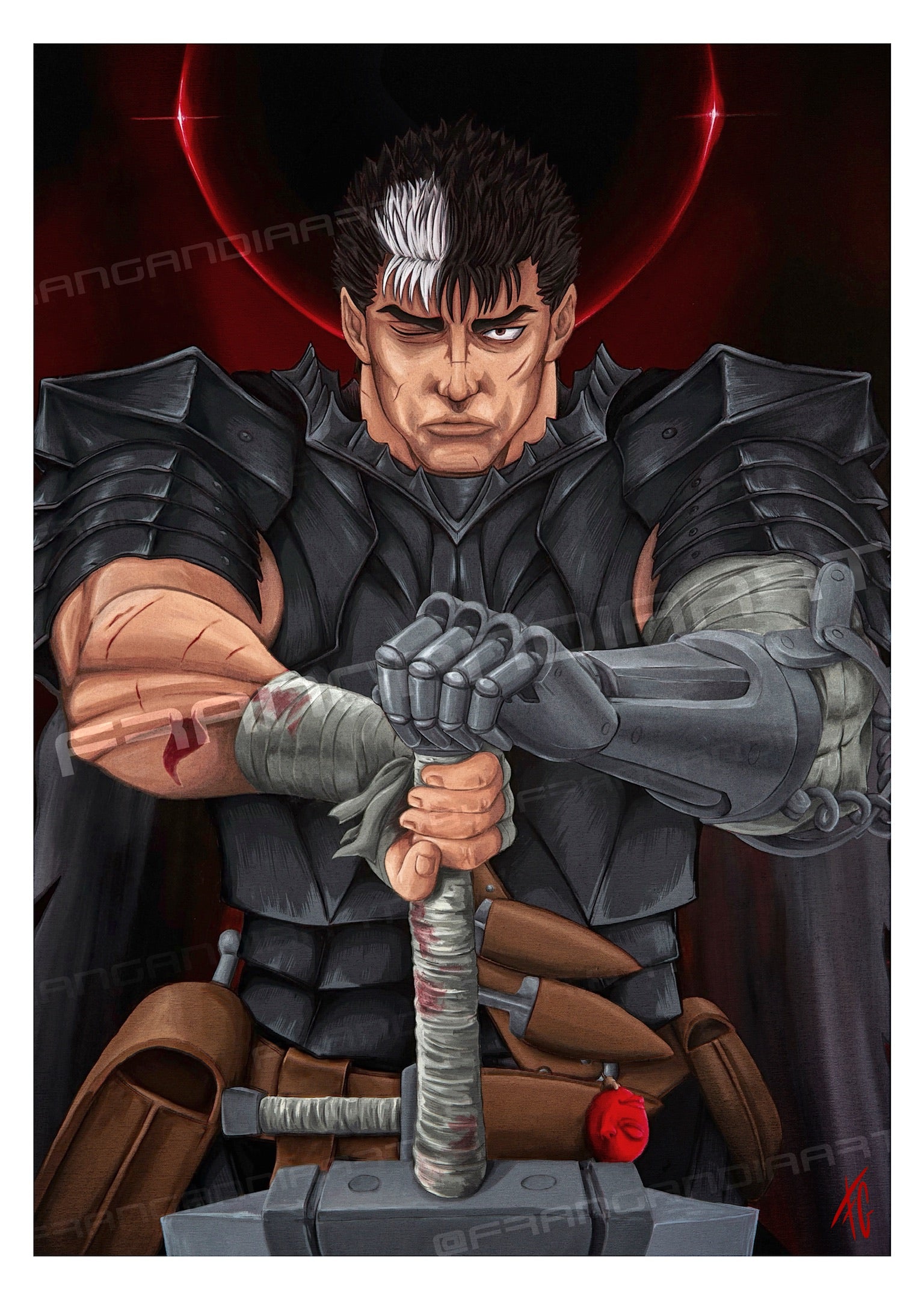 Guts Berserk | Lámina de reproducción artística | Fran Gandia Art