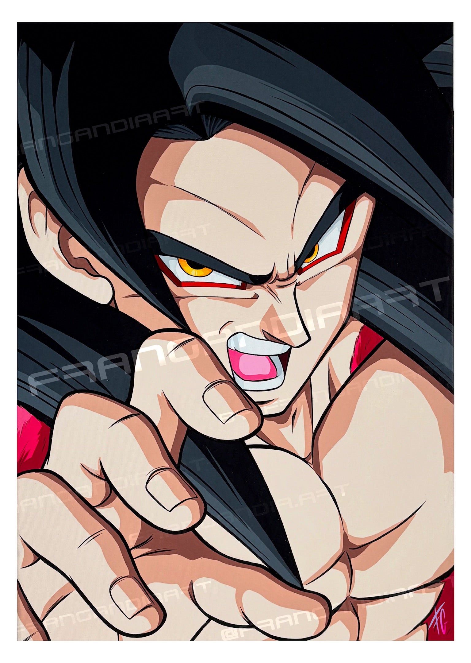 Goku SSJ4 | Lámina de reproducción artística | Fran Gandia Art