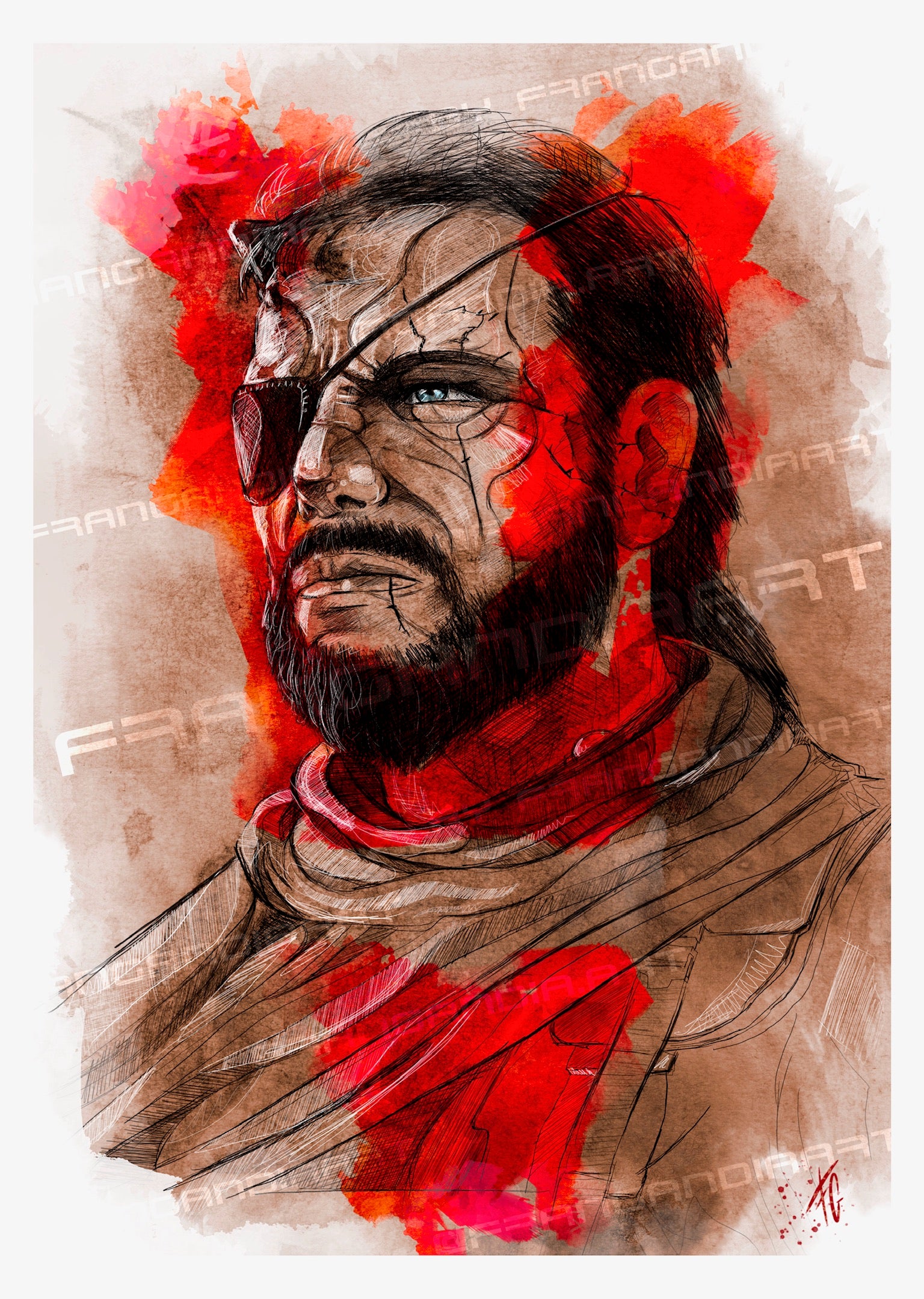 Venom Snake 3 MGS:V  | Lámina de ilustración digital | Fran Gandia Art
