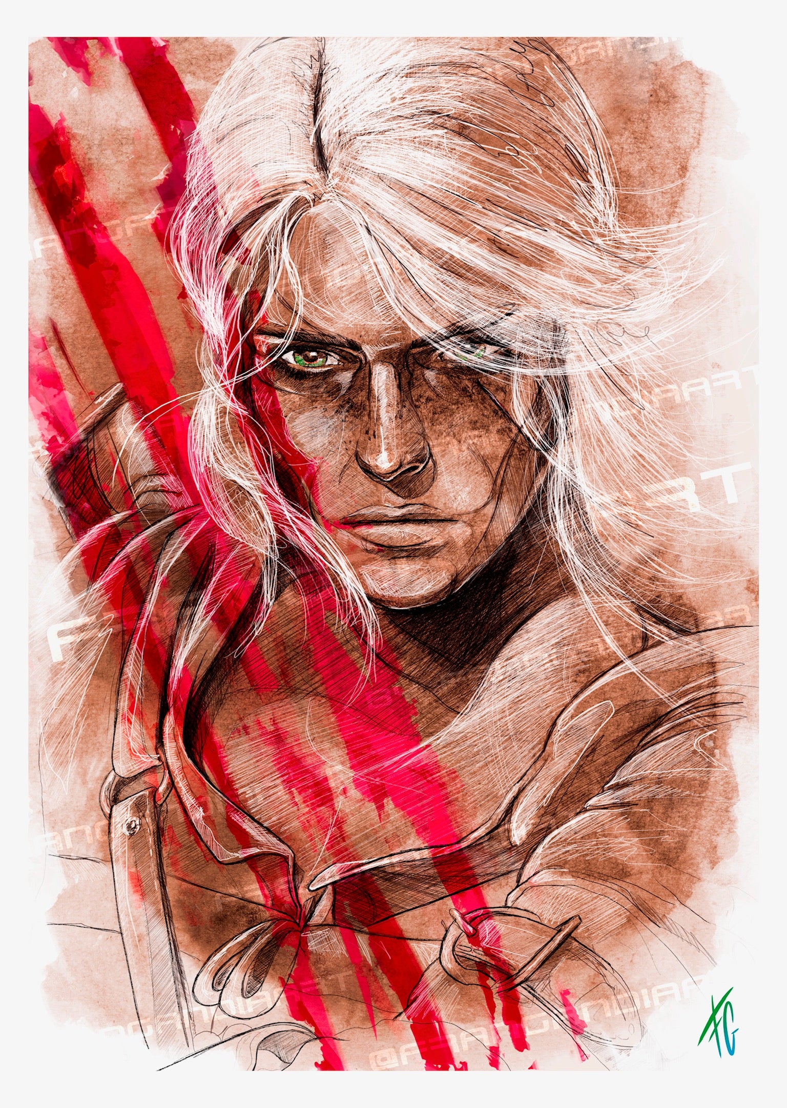 The Witcher 3 Ciri  | Lámina de ilustración digital | Fran Gandia Art